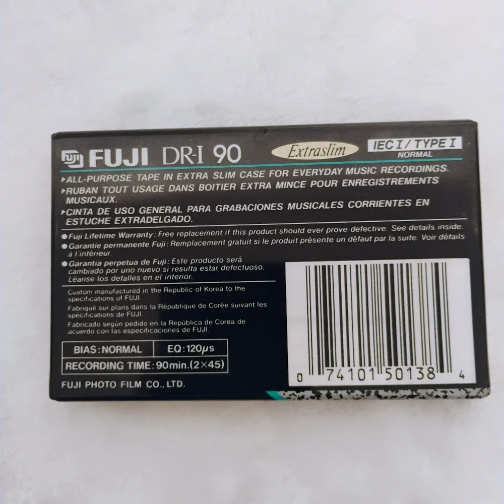 3 FUJI DR-I ExtraSlim 90 Minute Blank‎ Cassette Tapes Recording NEW Sealed Lot D